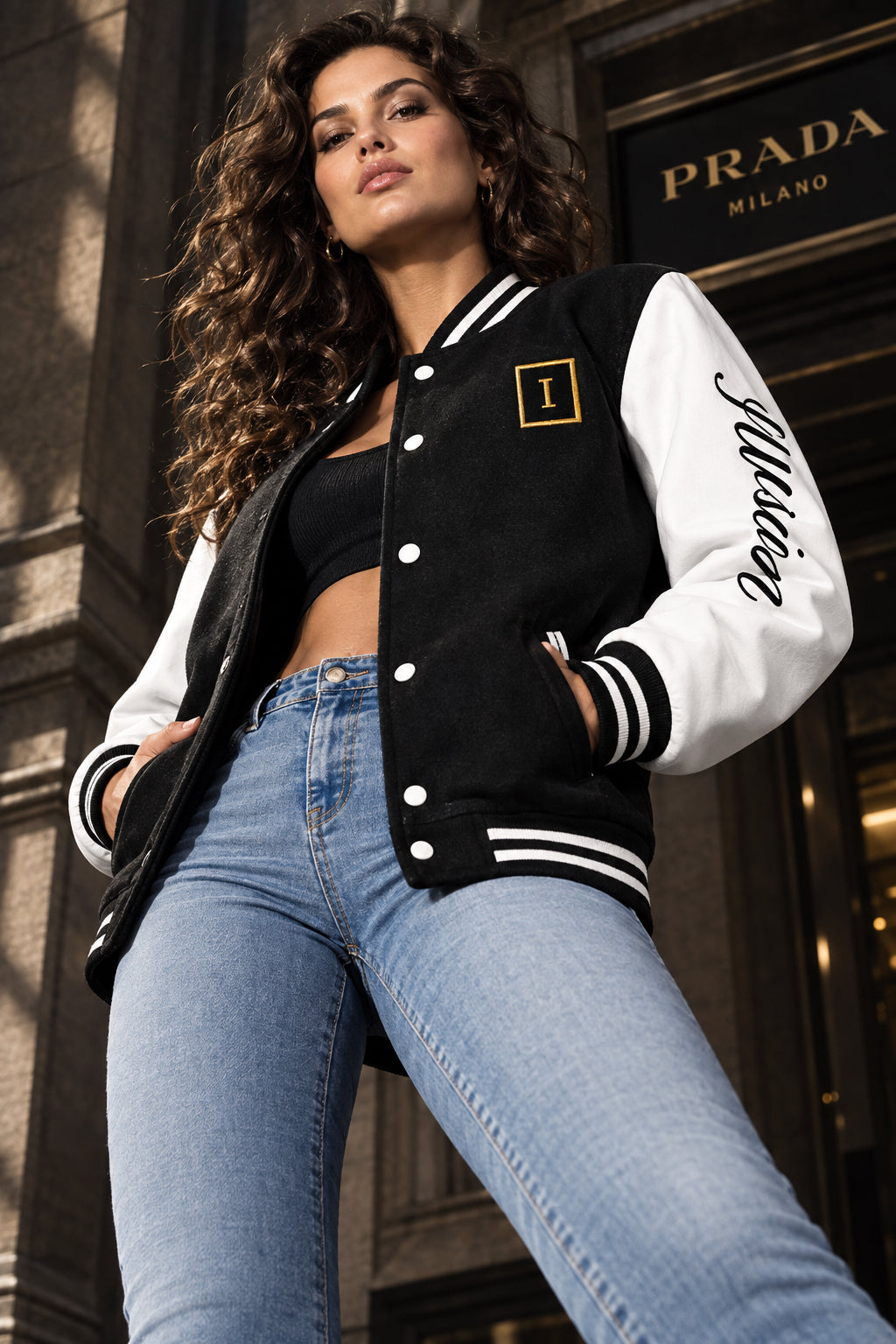 ÉBANO Y MARFIL — CHAQUETA VARSITY